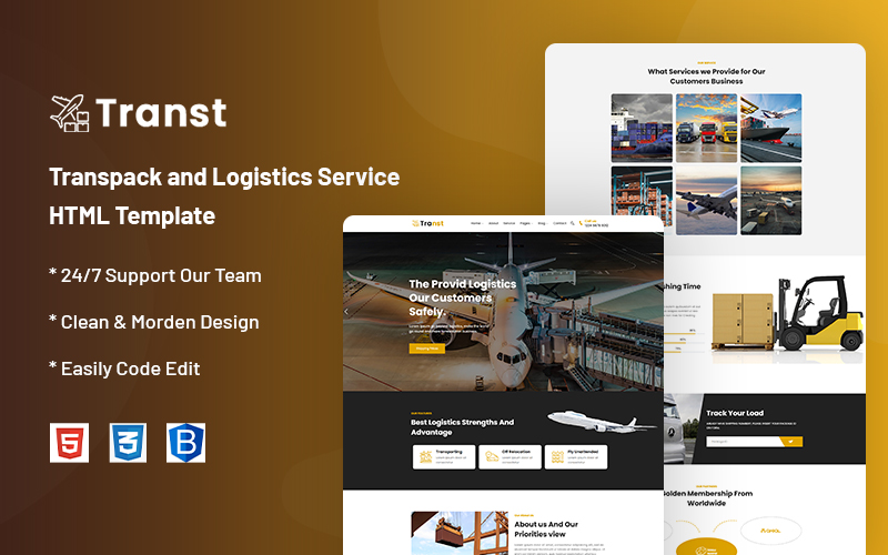 Transt – Transpack and Logistics Service Website Template