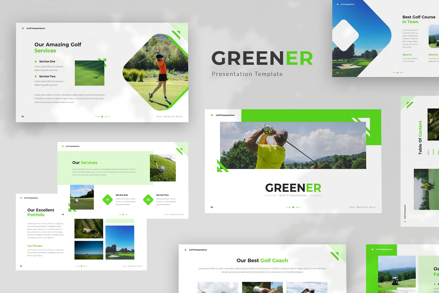 Greener — Golf Powerpoint Template