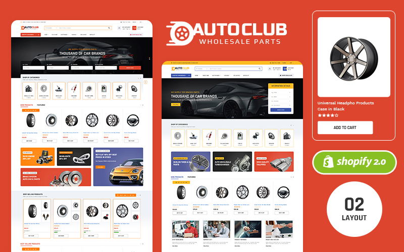 AutoClub - Shopify Multipurpose Responsive Theme for Automotive, Spareparts, Garage Equipment Stores