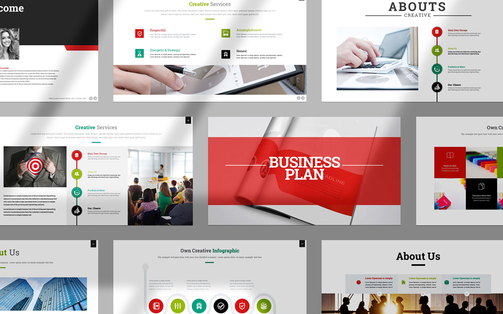 Business Plan PowerPoint Presentation Template in multiple color