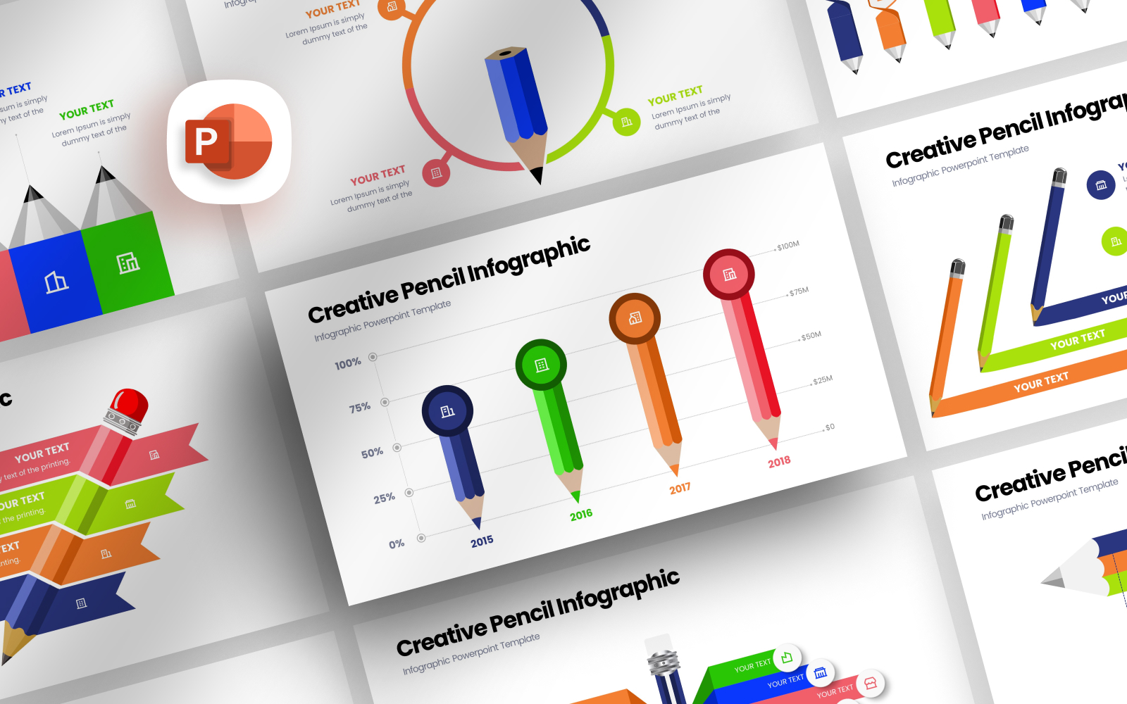 Creative Pencil Infographic Presentation Template