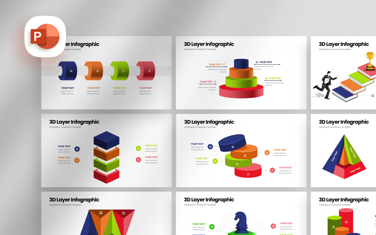 3D Layer Infographic Presentation Template