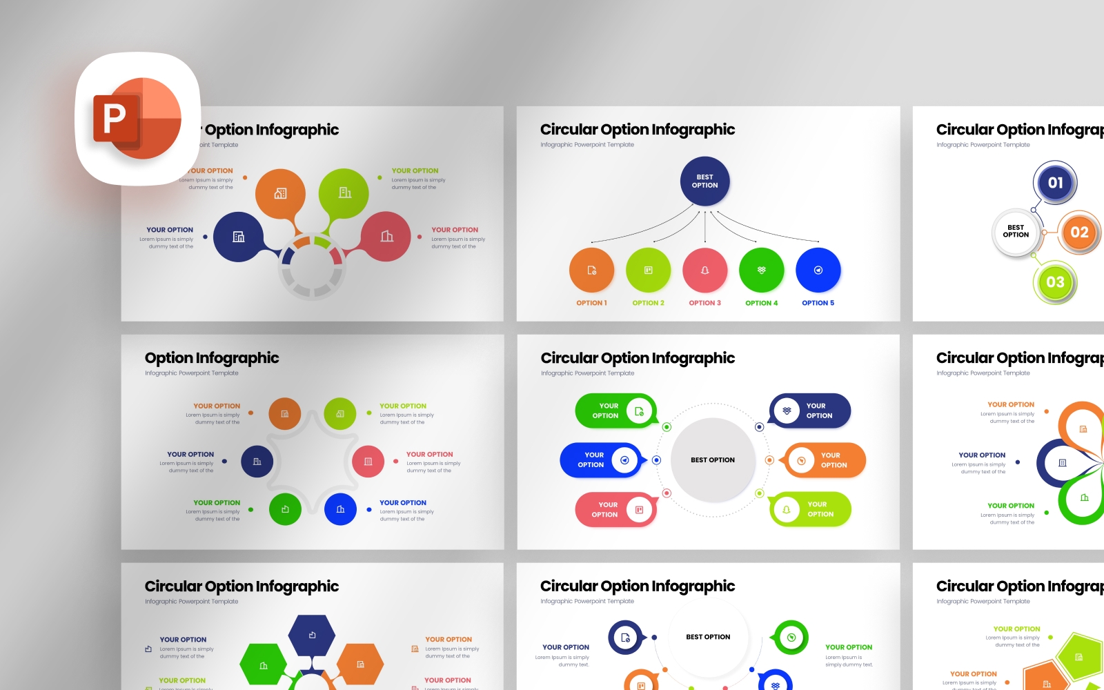 Circular Option Infographic Presentation Template