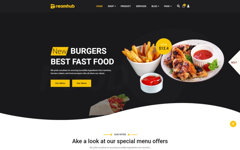 Dreamhub Fast Food & Delivery HTML5 Template