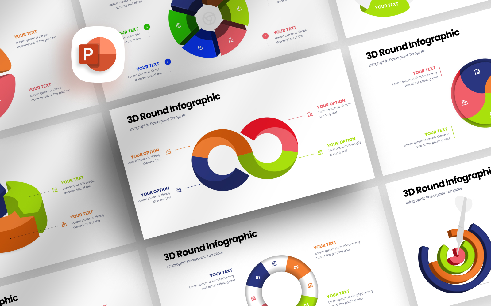 3D Round Infographic Presentation Template