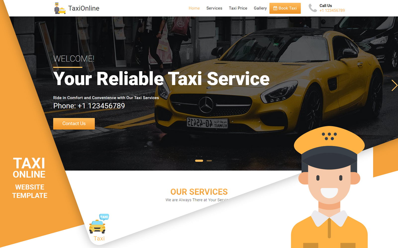 TaxiOnline - Taxi Booking Landing Page Template