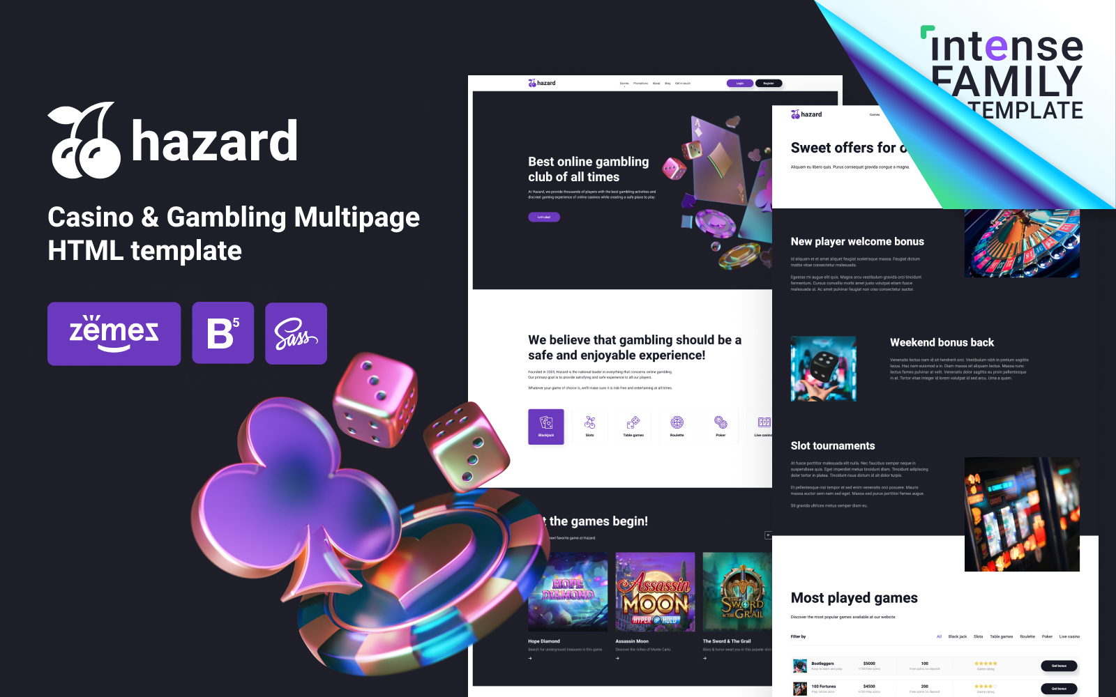 Hazard -  Casino & Gambling Bootstrap HTML5 Website Template