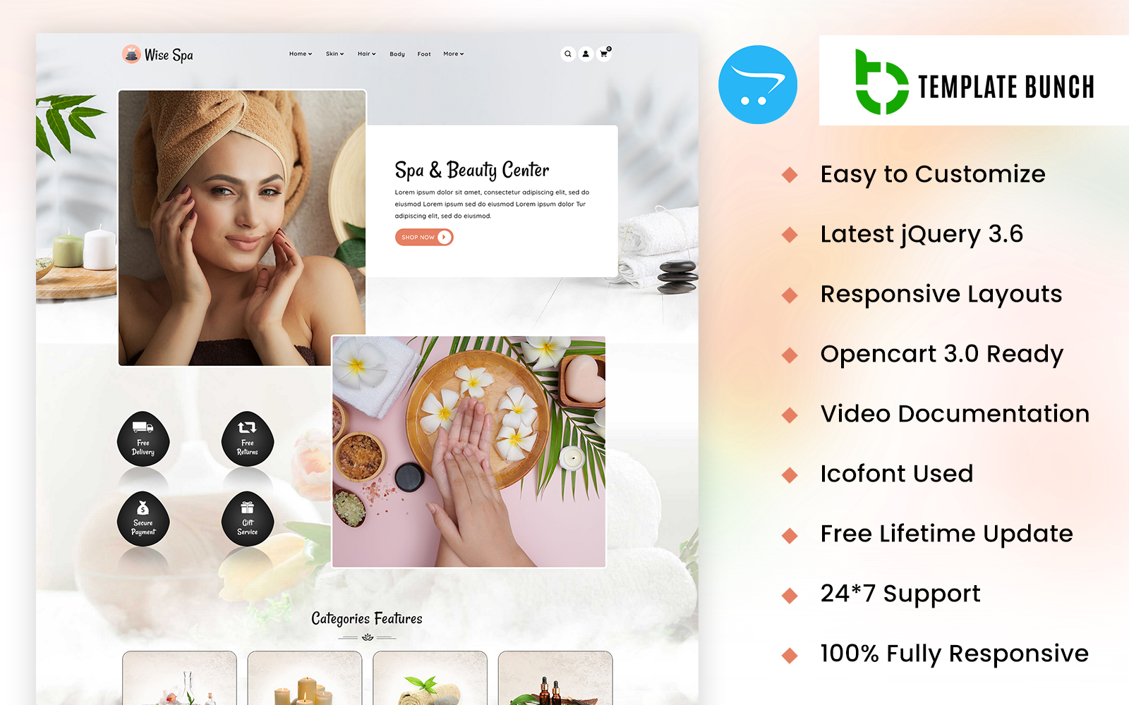 Wise Spa - Responsive OpenCart Theme for eCommerce