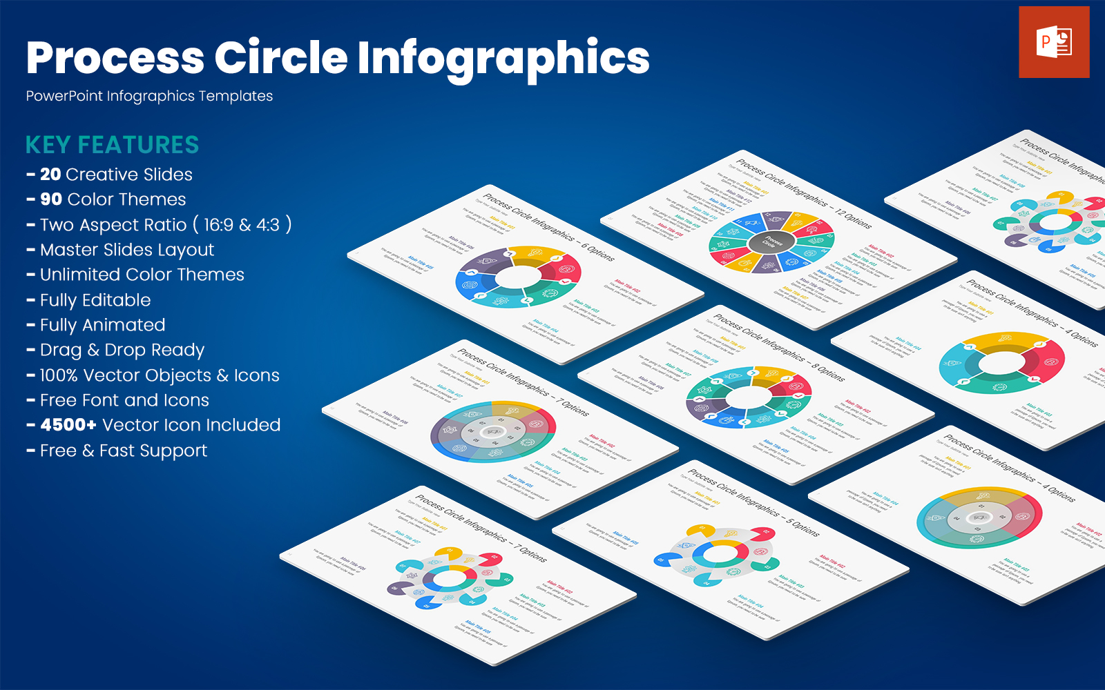 Process Circle Infographics PowerPoint Templates