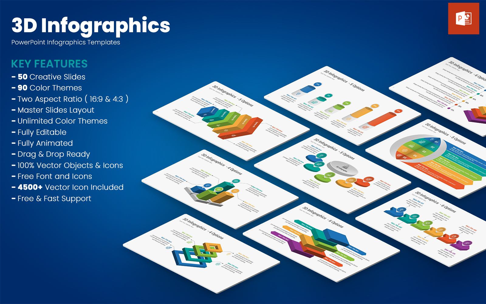 3D Infographics PowerPoint Presentation Templates