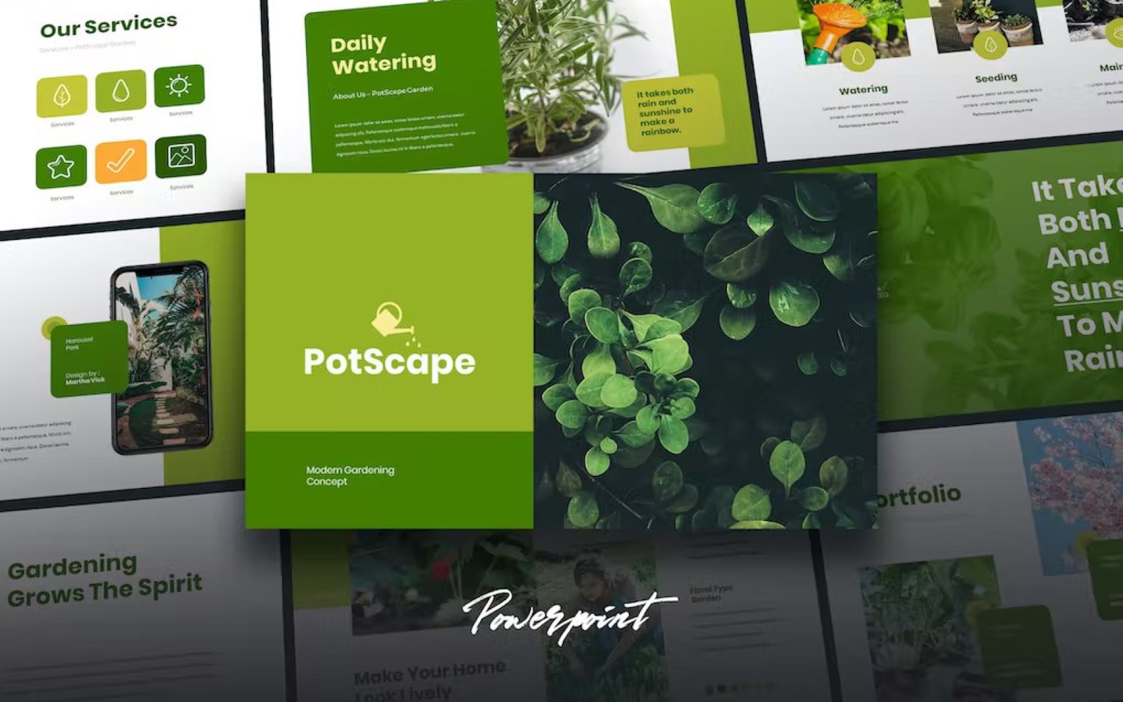Postcape - Green Business Powerpoint Template