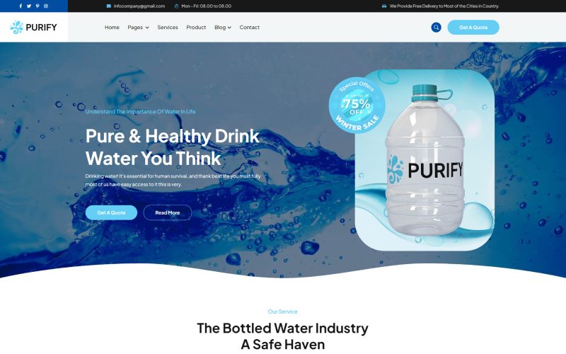Purify Drinking Water Services HTML5 Template