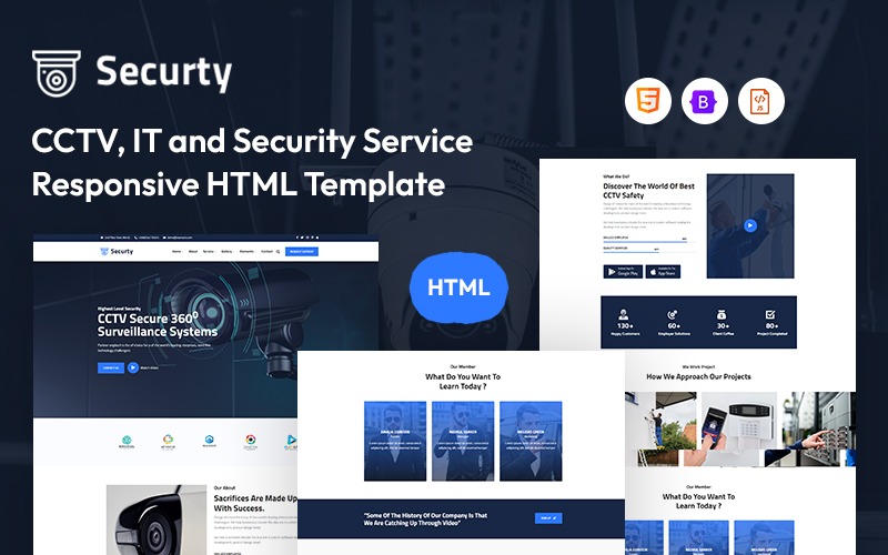 Securty – CCTV, IT and Security Service Responsive Website Template