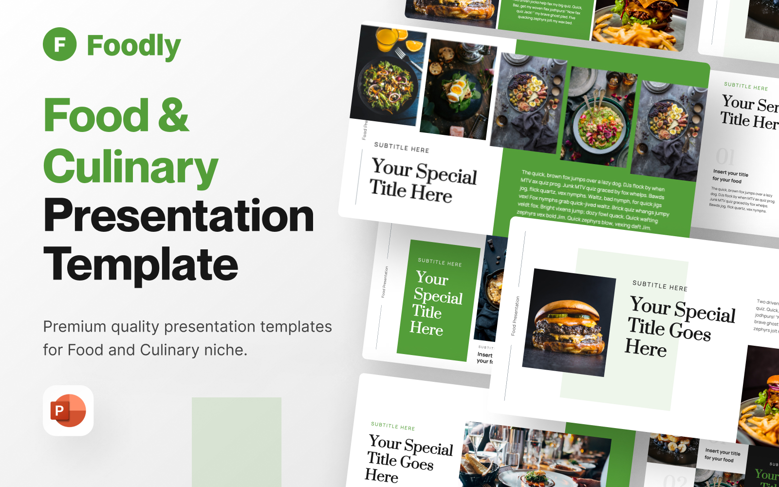 Foodly - Food and Culinary PowerPoint Presentation Template