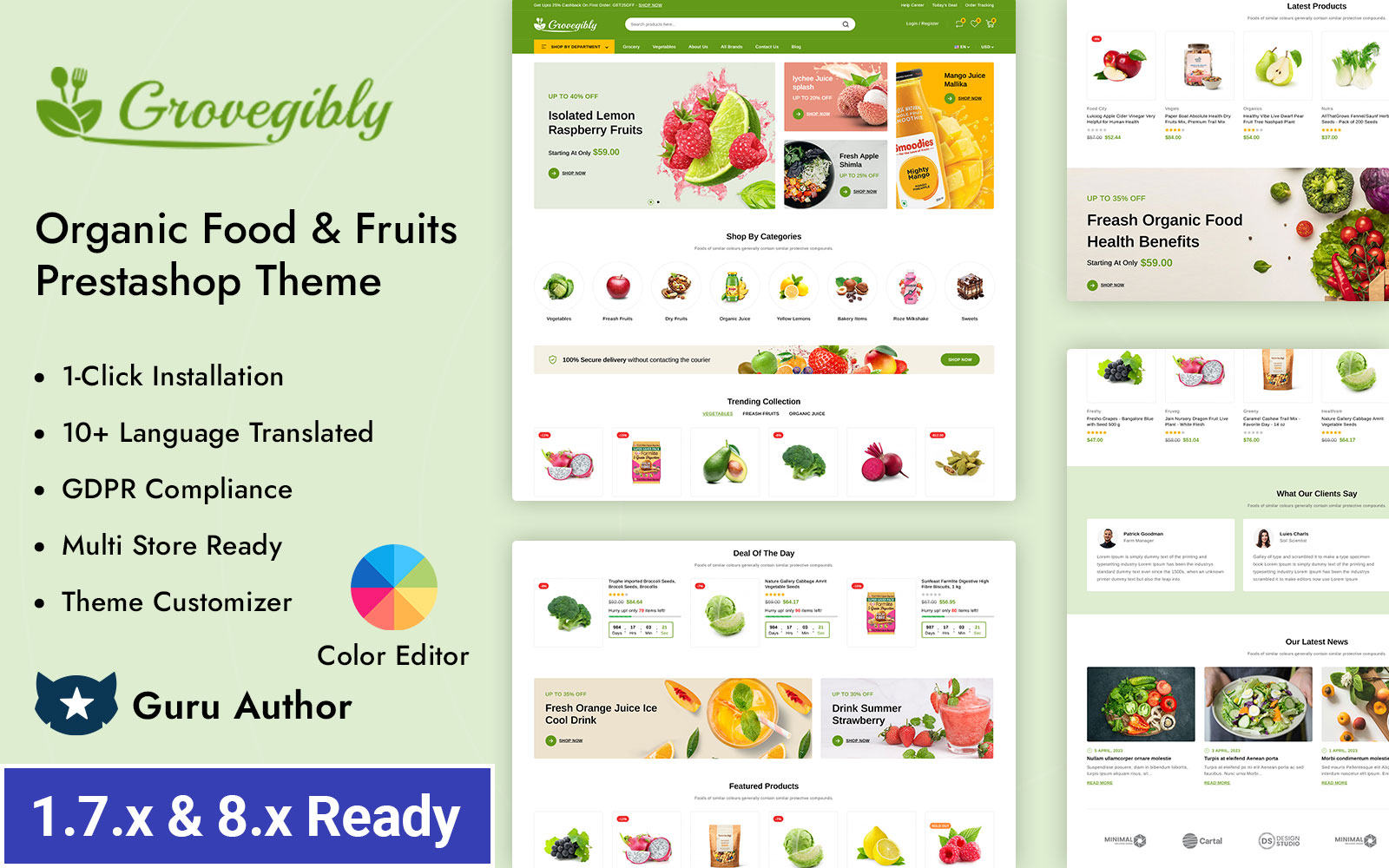 Grovegibly - Organic Food & Grocery Store Prestashop Responsive Theme