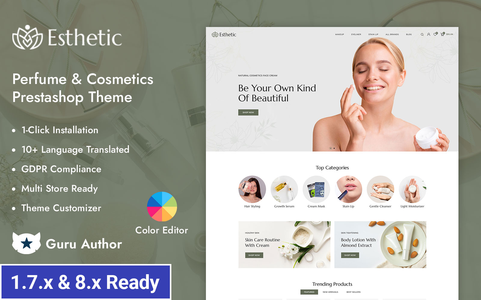 Esthetic - Beauty Salon & Cosmetics Store Prestashop Responsive Theme