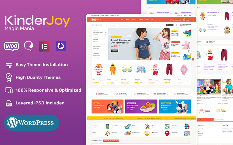 KinderJoy - WooCommerce MegaStore Theme For Kids Fashion & Toys Store