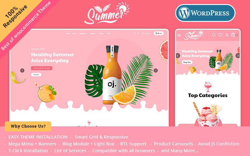 Summer - WooCommerce Theme for Juices, Shakes, Ice Cream & Smoothies