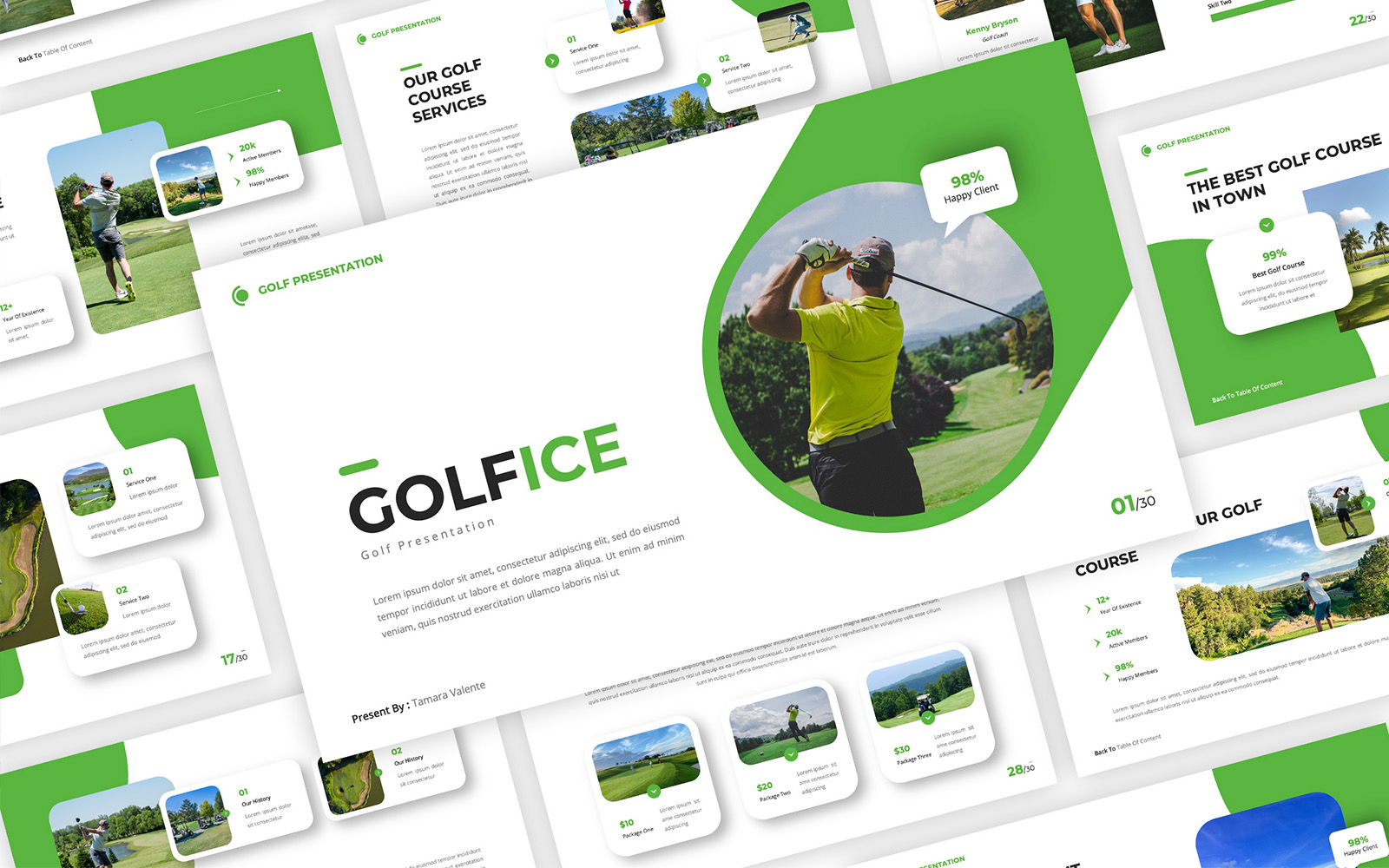 Golfice - Golf PowerPoint Template