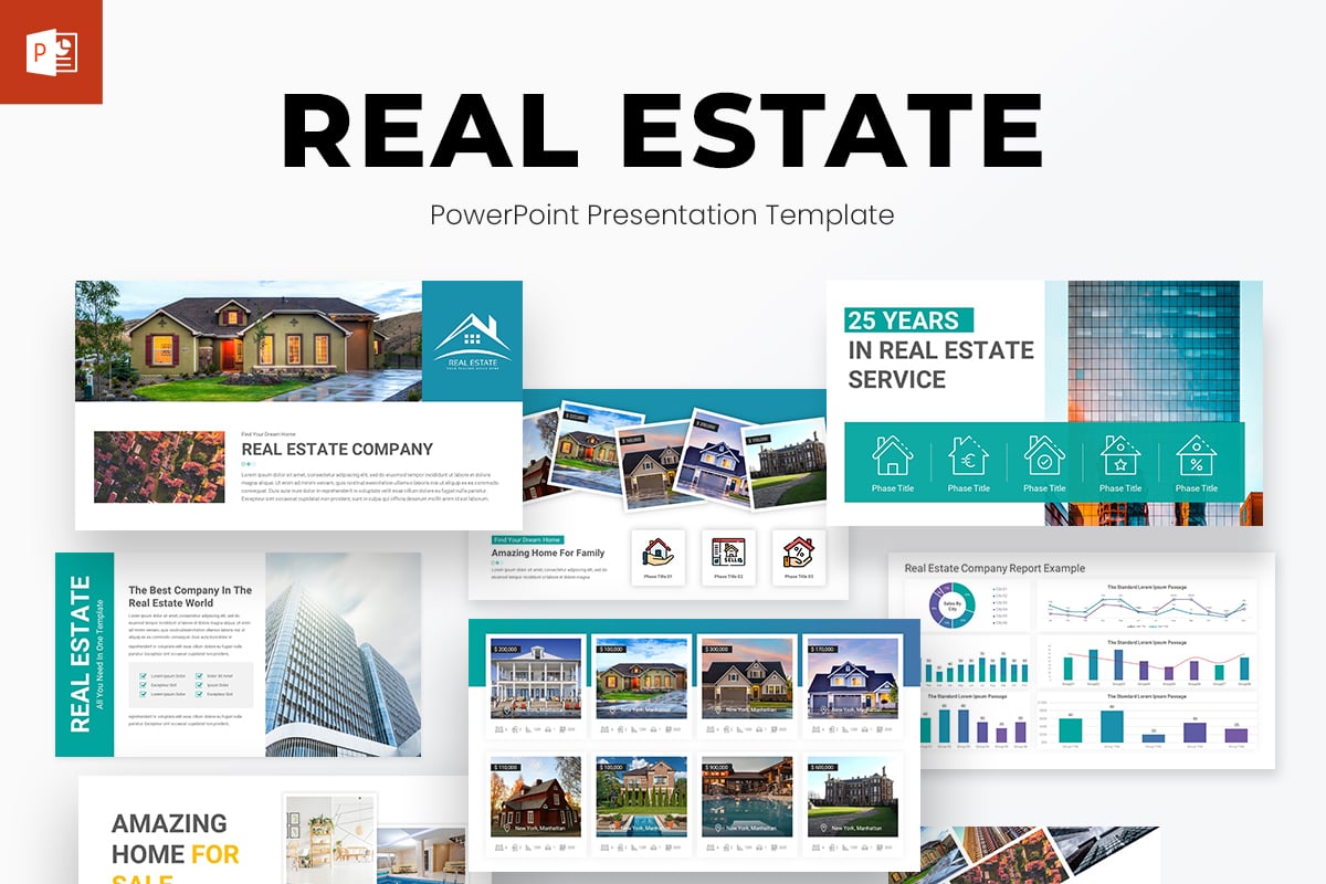Real Estate PowerPoint Presentation Template Design