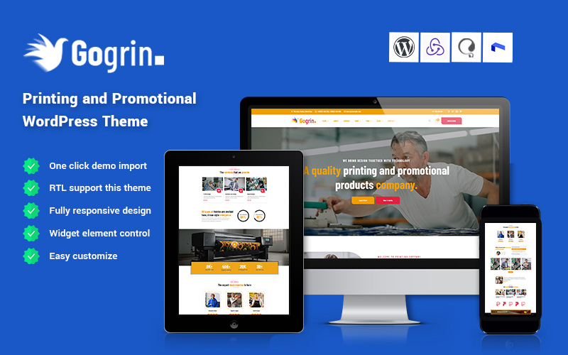 Gogrin - Printing and Promotional WordPress Theme