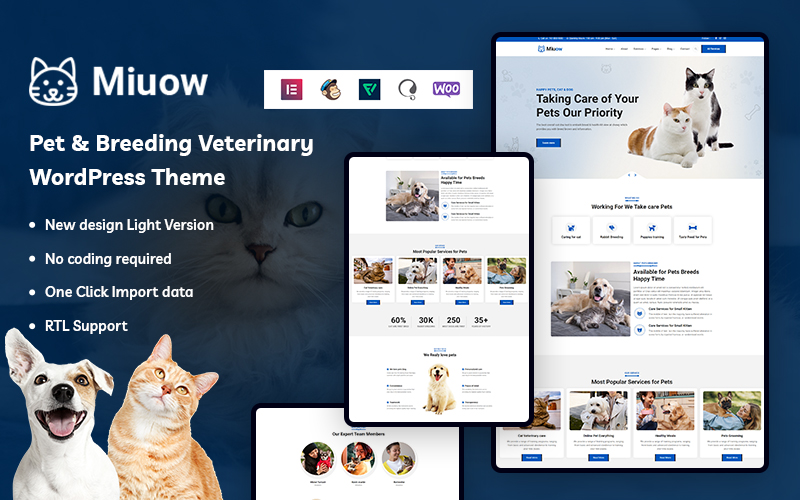 Miuow - Pet & Breeding Veterinary WordPress Them