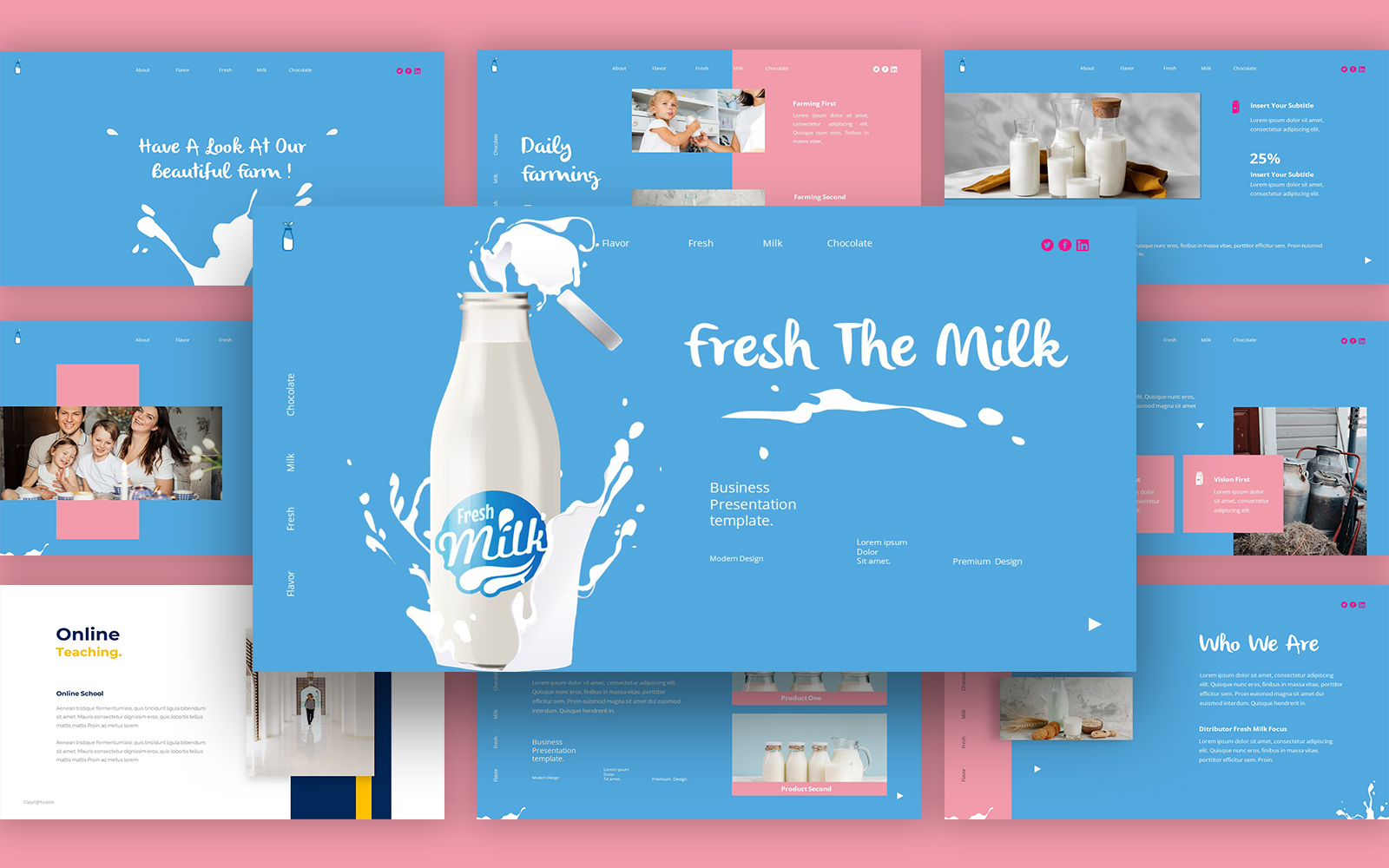 Fresh The Milk Powerpoint Template