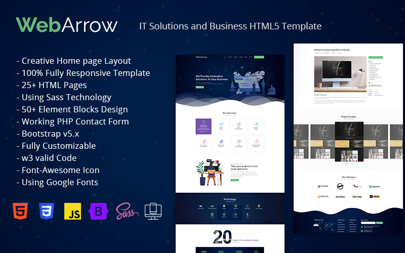 Webarrow | IT Solutions and Business Technology Website Template