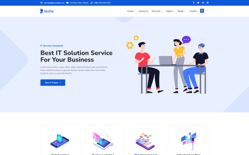 Techo IT Startup & Business Solution HTML5 Template