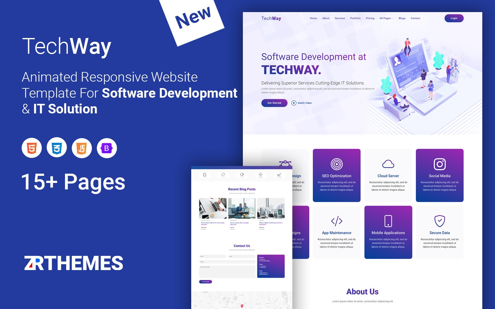 Techway - Software Development & Business Services Multipurpose Responsive Website Template