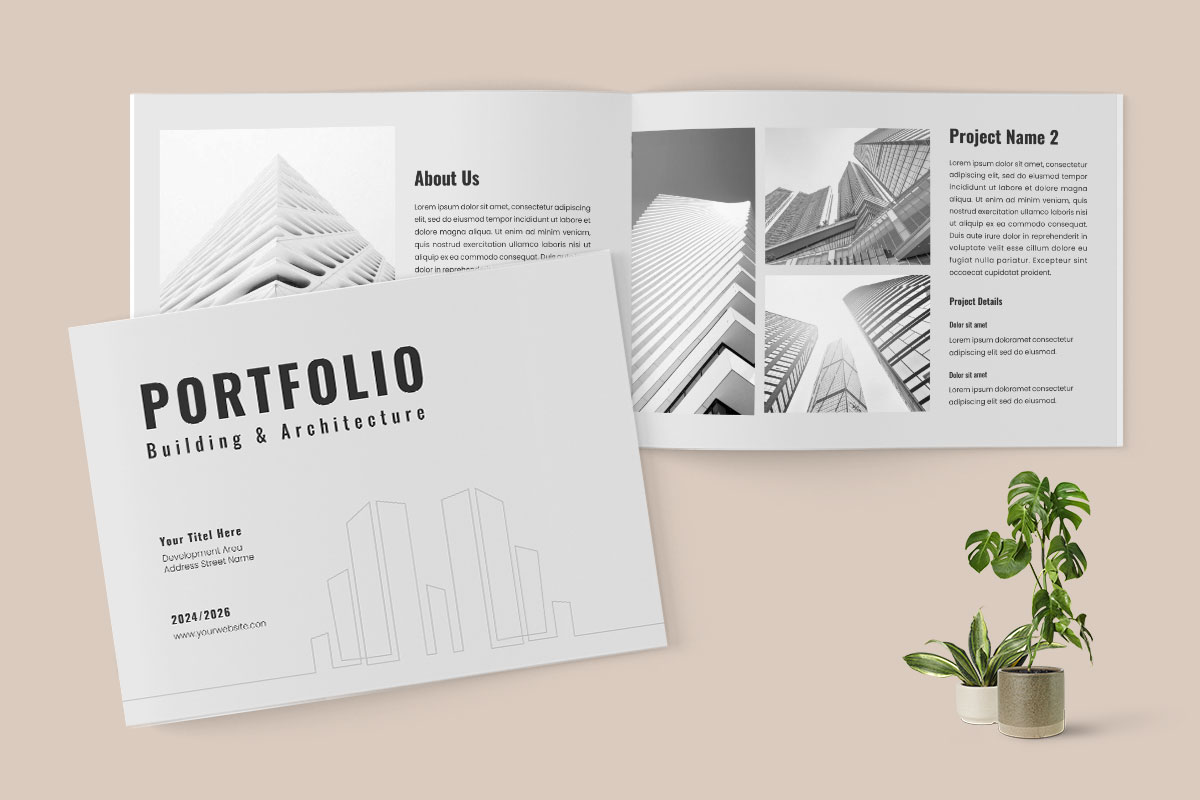 Landscape Portfolio Template Brochure Layout