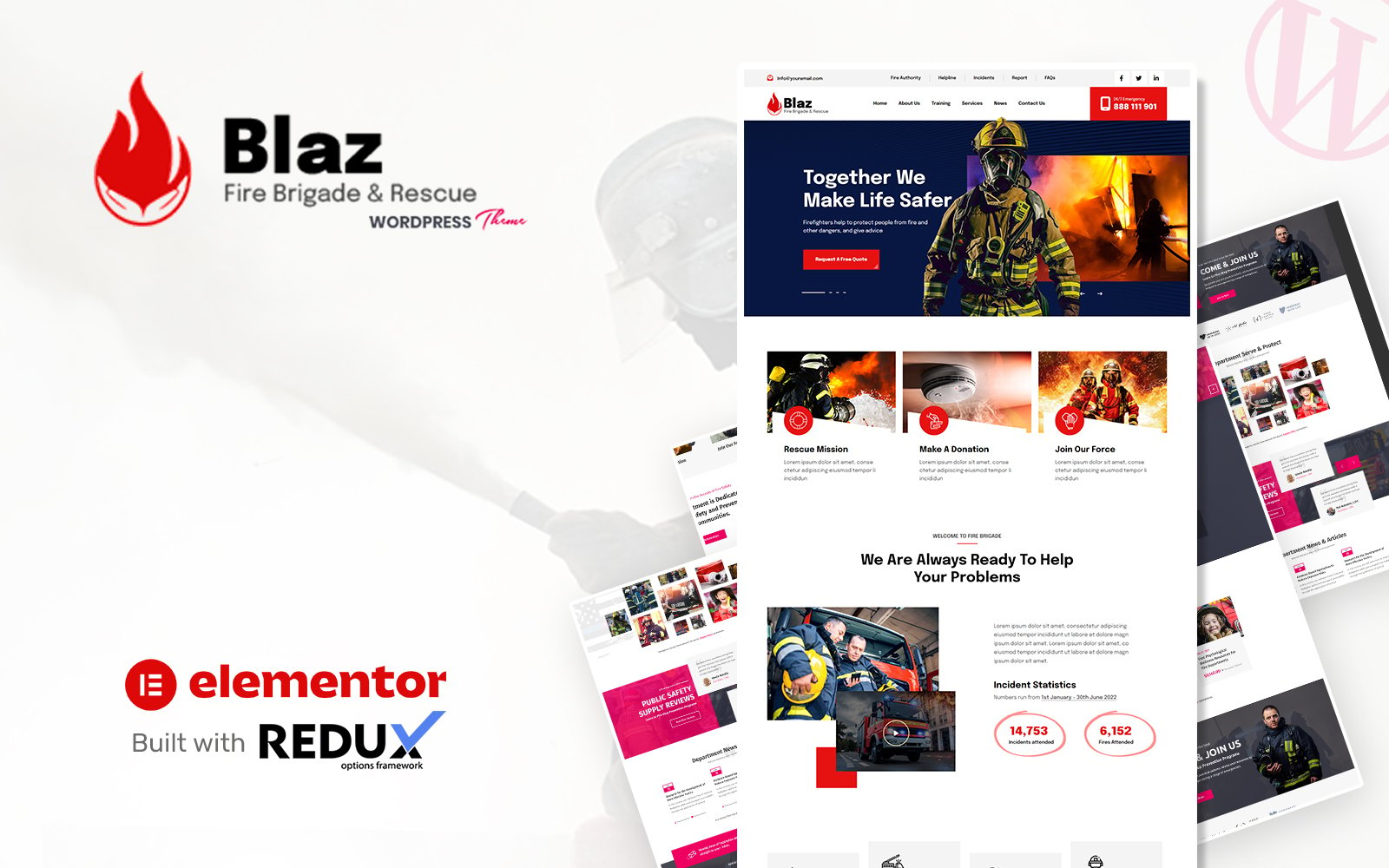 Blaz - Fire Brigade and Rescue WordPress Theme