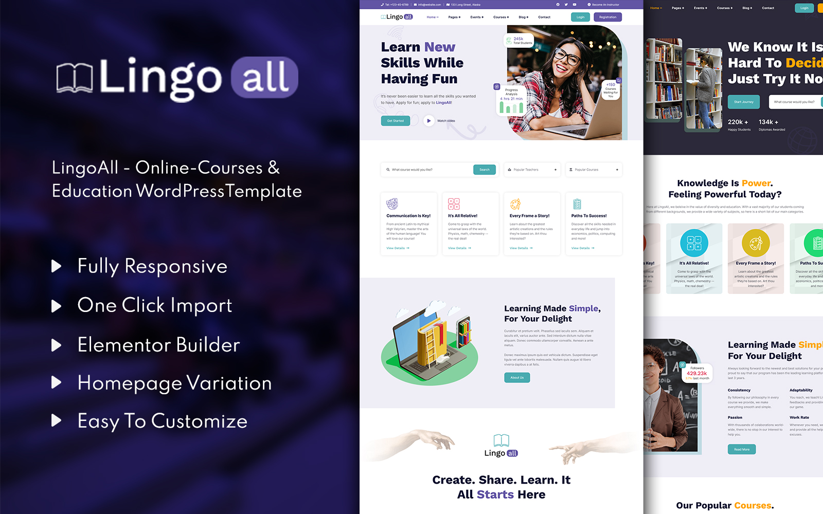 LingoAll - Online Courses & Education WordPress Theme