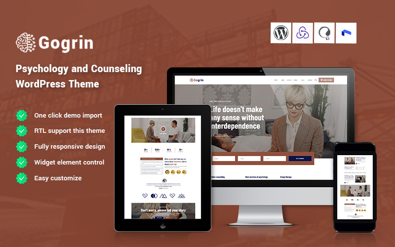 Gogrin - Psychology and Counseling Responsive WordPress Theme