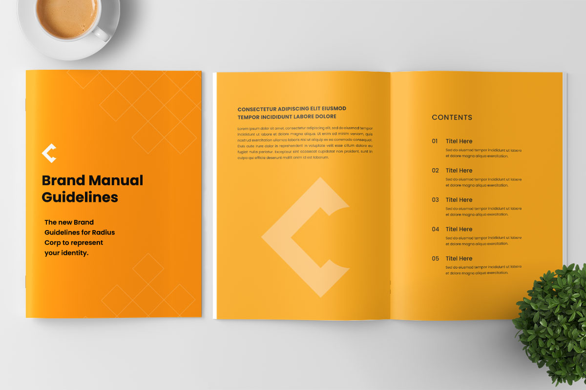 Brand guideline template brand manual presentation layout