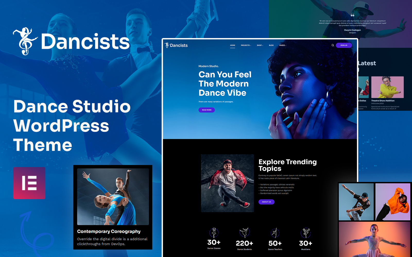 Dancists - Dancing Academy and Dancing Studio WordPress Theme
