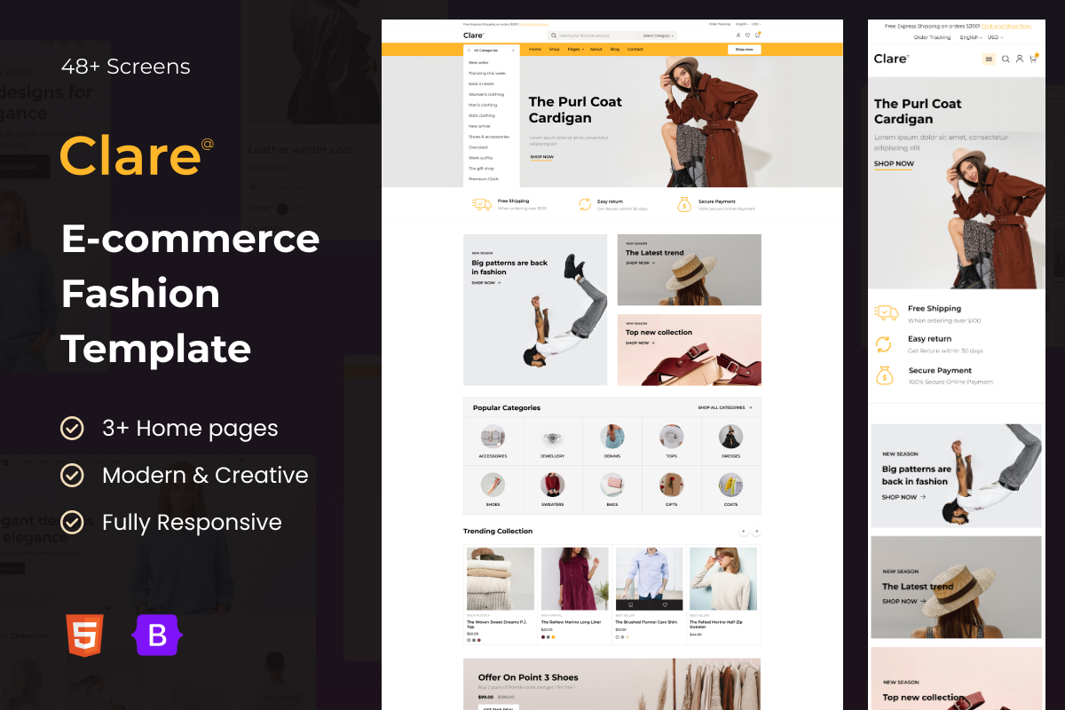 Modern Clare - eCommerce Website Template