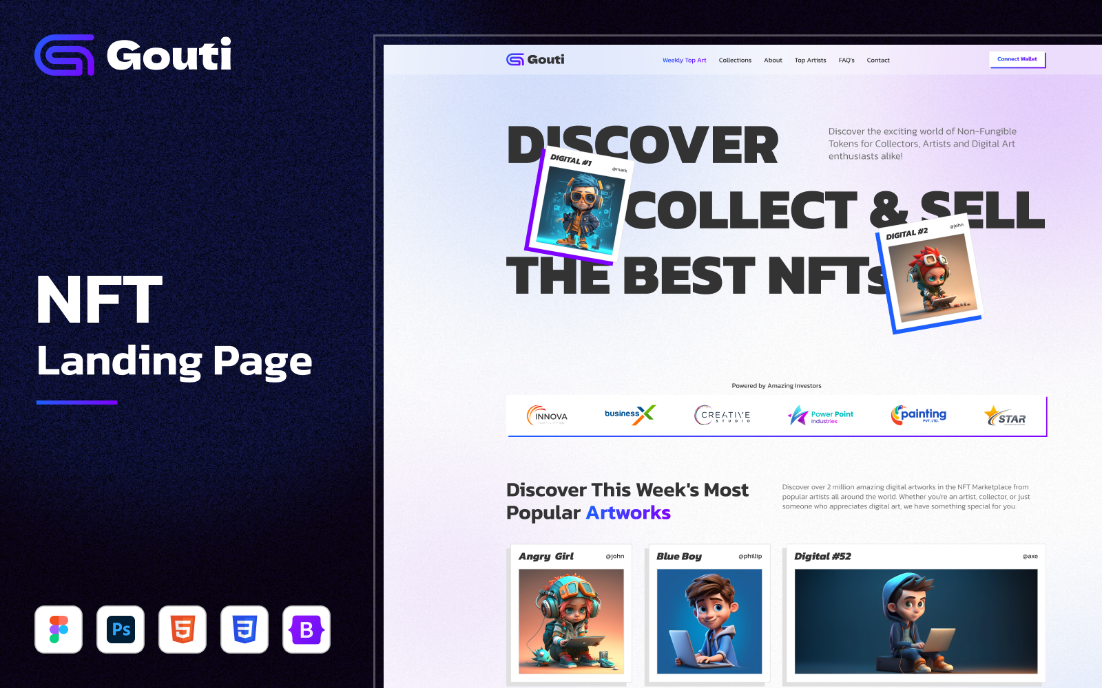 Gouti - NFT Bootstrap HTML5 Landing Page