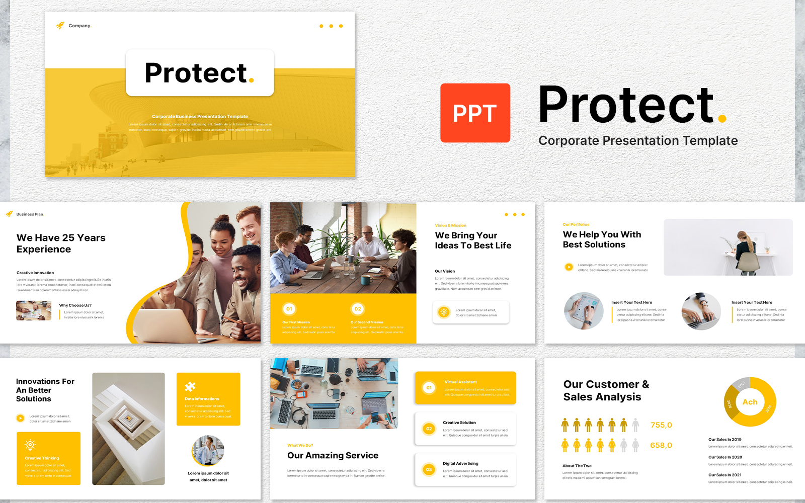 Protect Corporate Business PowerPoint Template