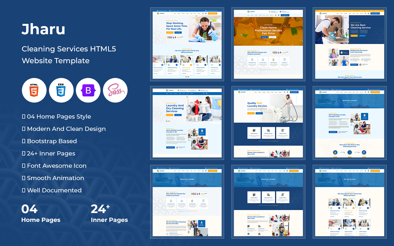 Jharu - Cleaning Services HTML5 Website Template