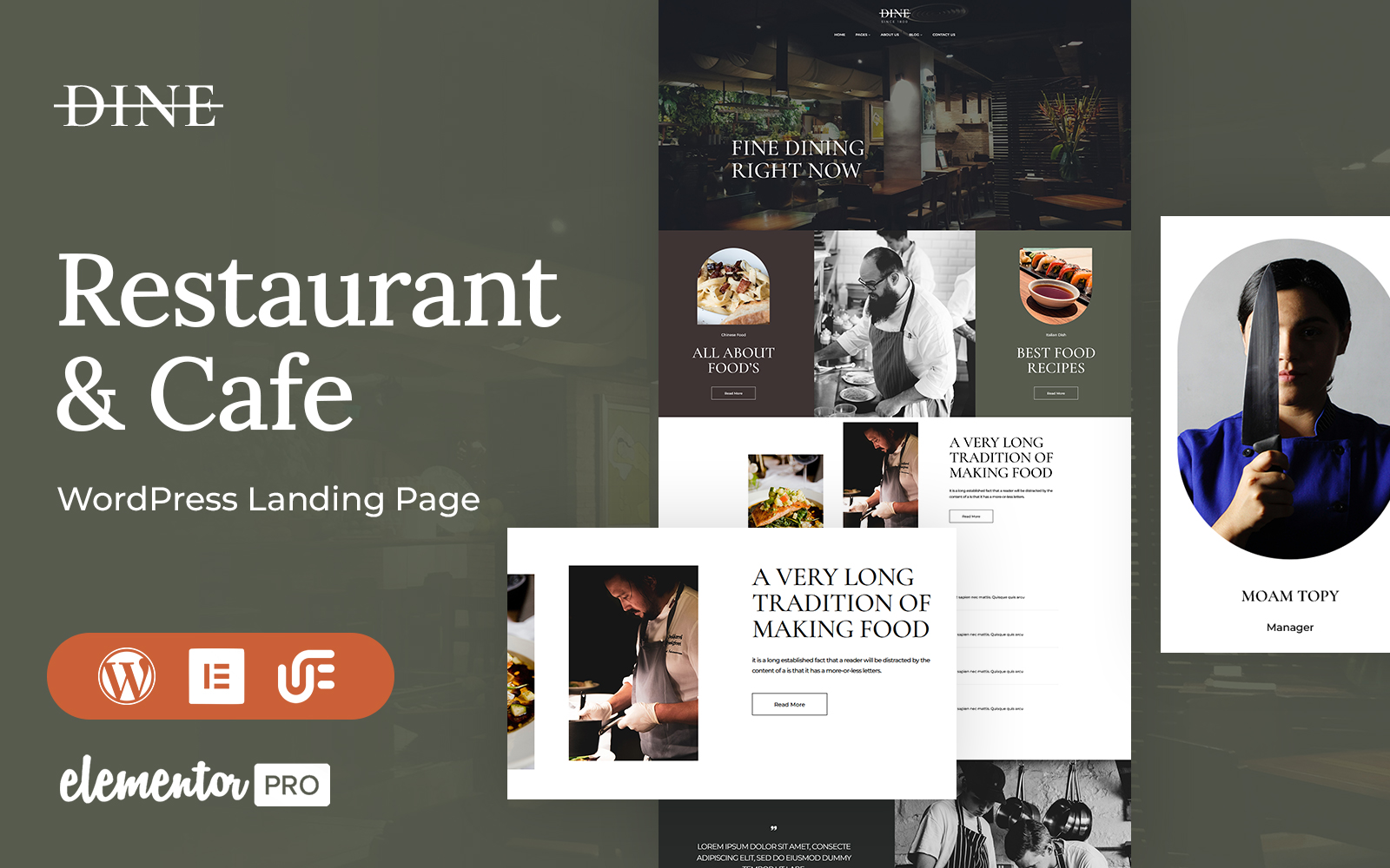 Dine -  Restaurant And Cafe WordPress Elementor Theme