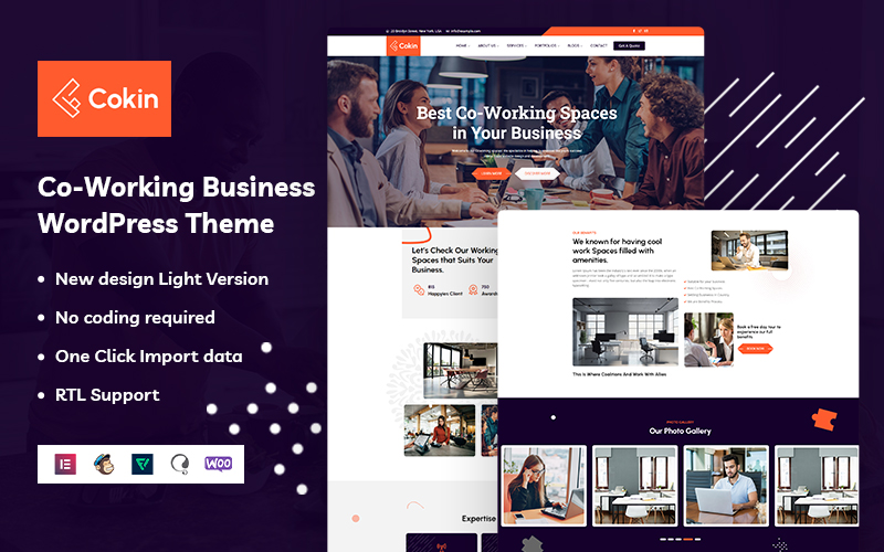 Cokin - Co-Working Business WordPress Theme