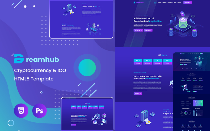 DreamHub Cryptocurrency & ICO HTML5 Template