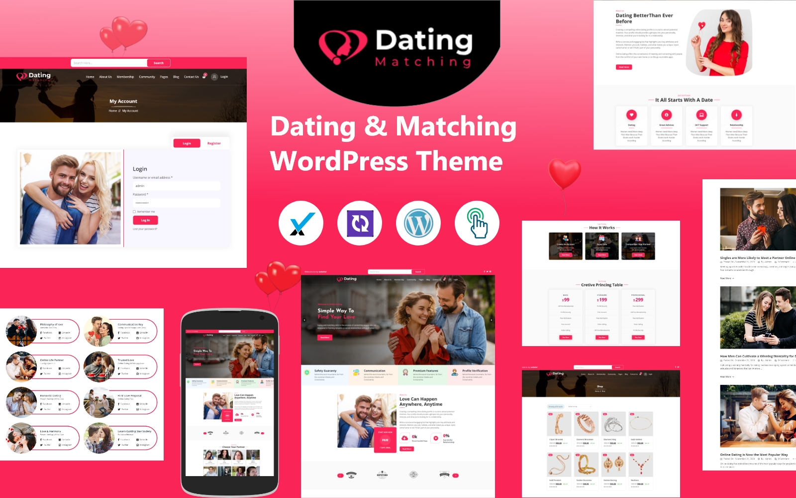 Online Dating and Community WordPress Theme