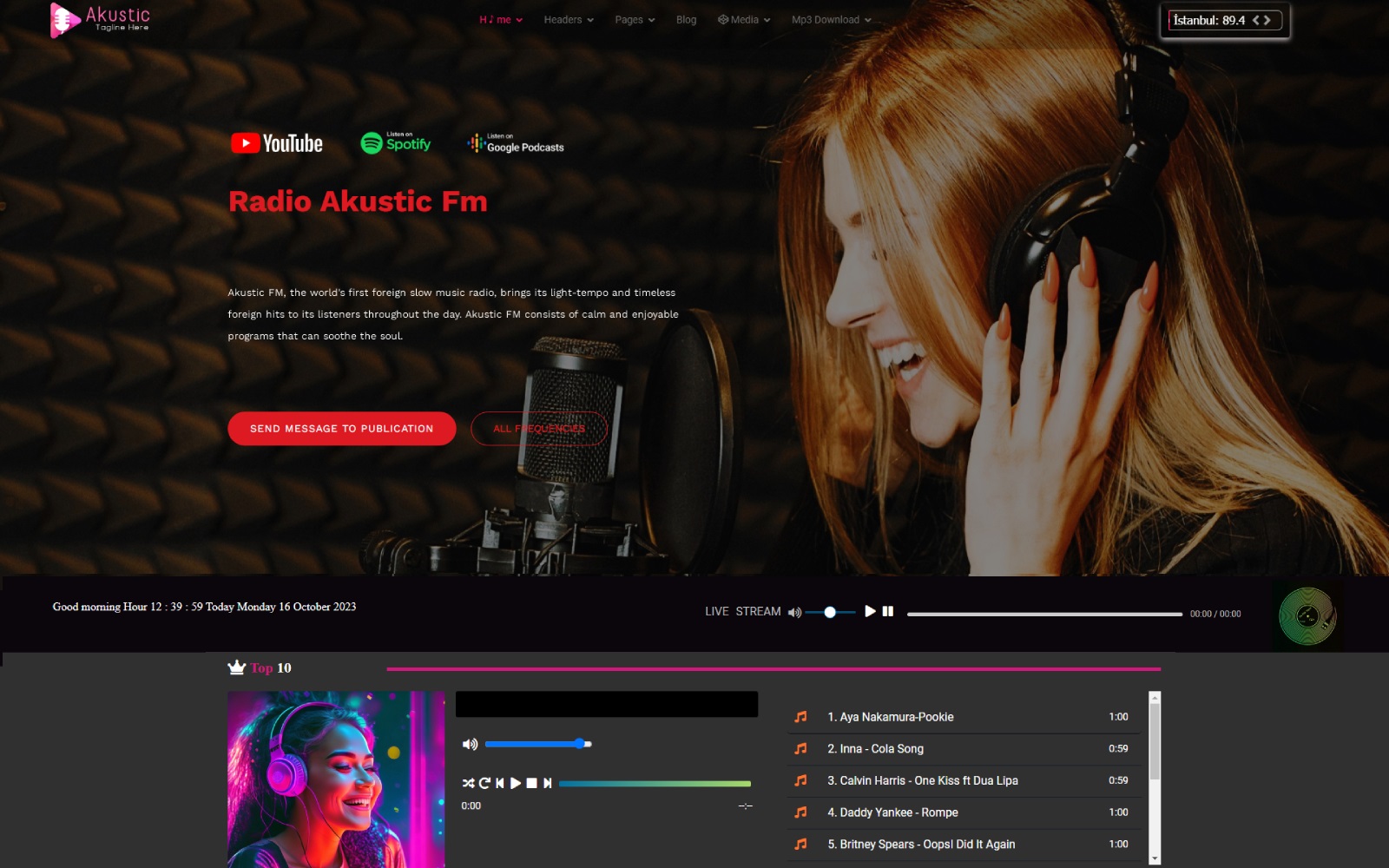 JL Akustic Online Music Radio and Mp3 Download Joomla4 Template