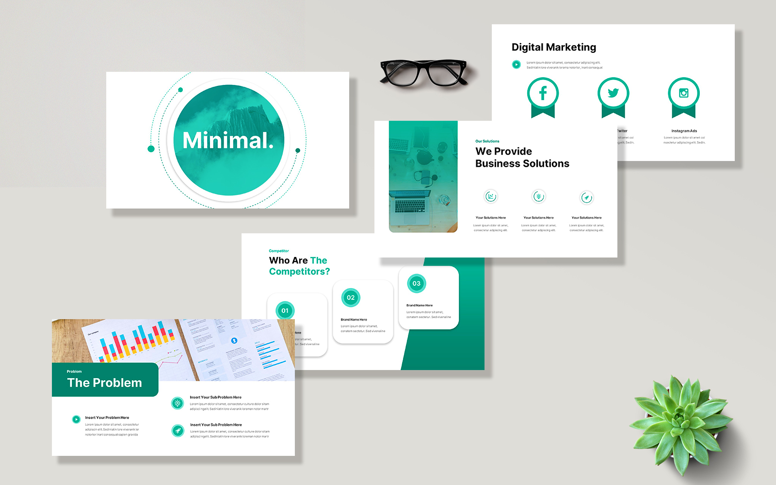 Minimal Pitch Deck Powerpoint Presentation Template