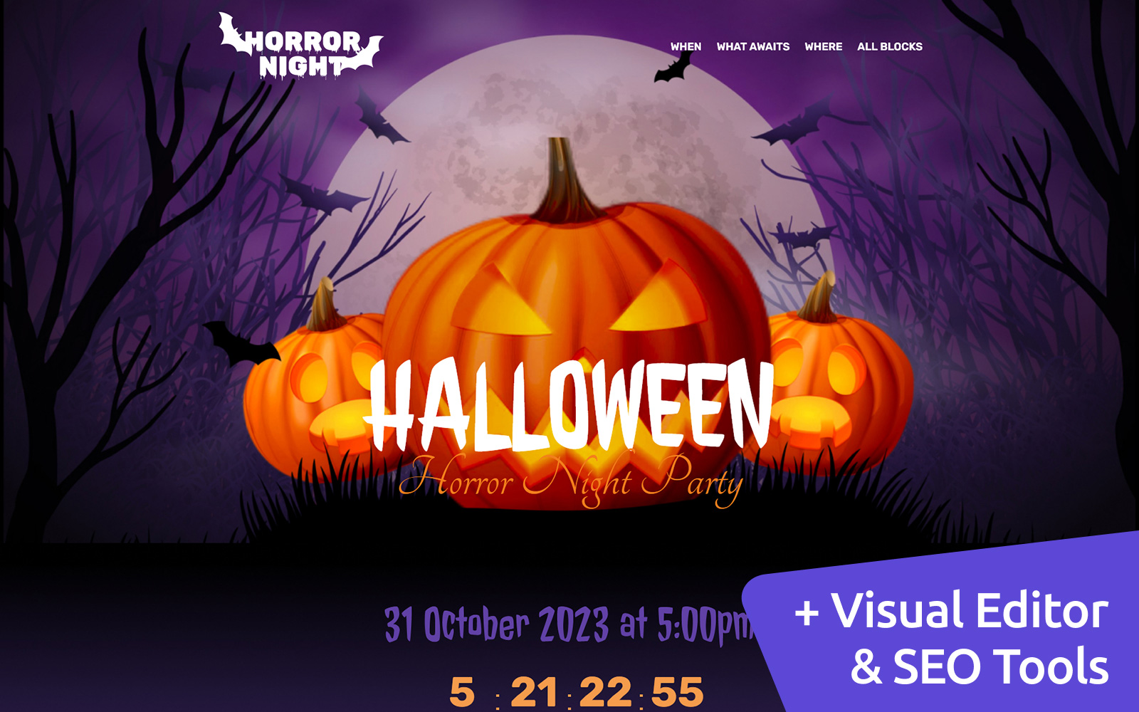 Halloween Event MotoCMS Website Design