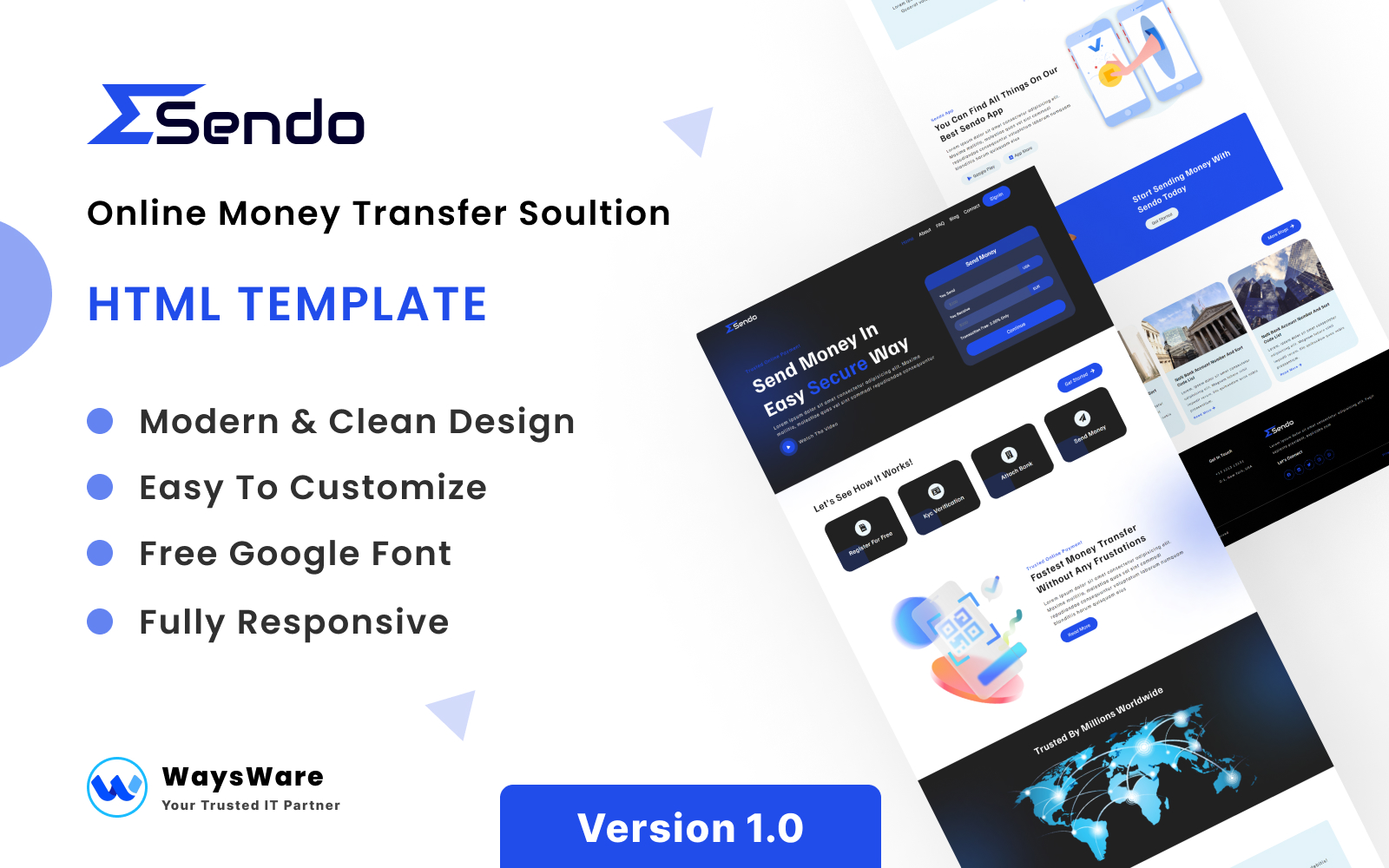 Sendo - Online money transfer Soultion HTML Template