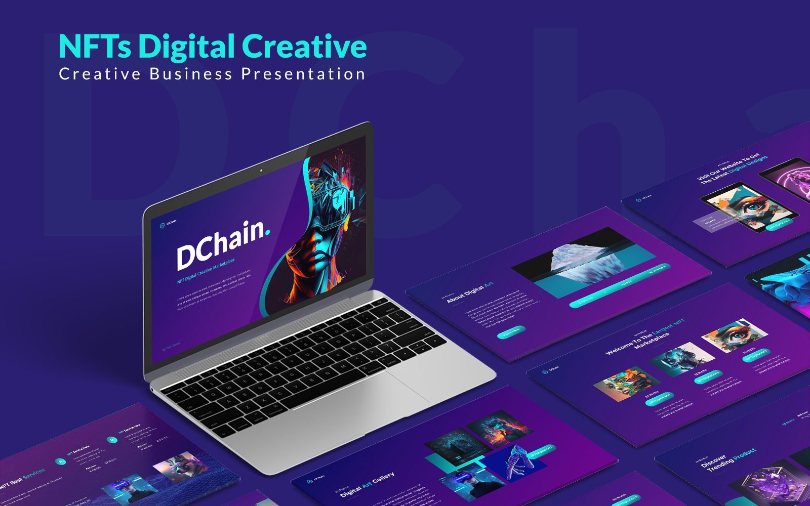 DChain - NFT Digital Creative PowerPoint Template