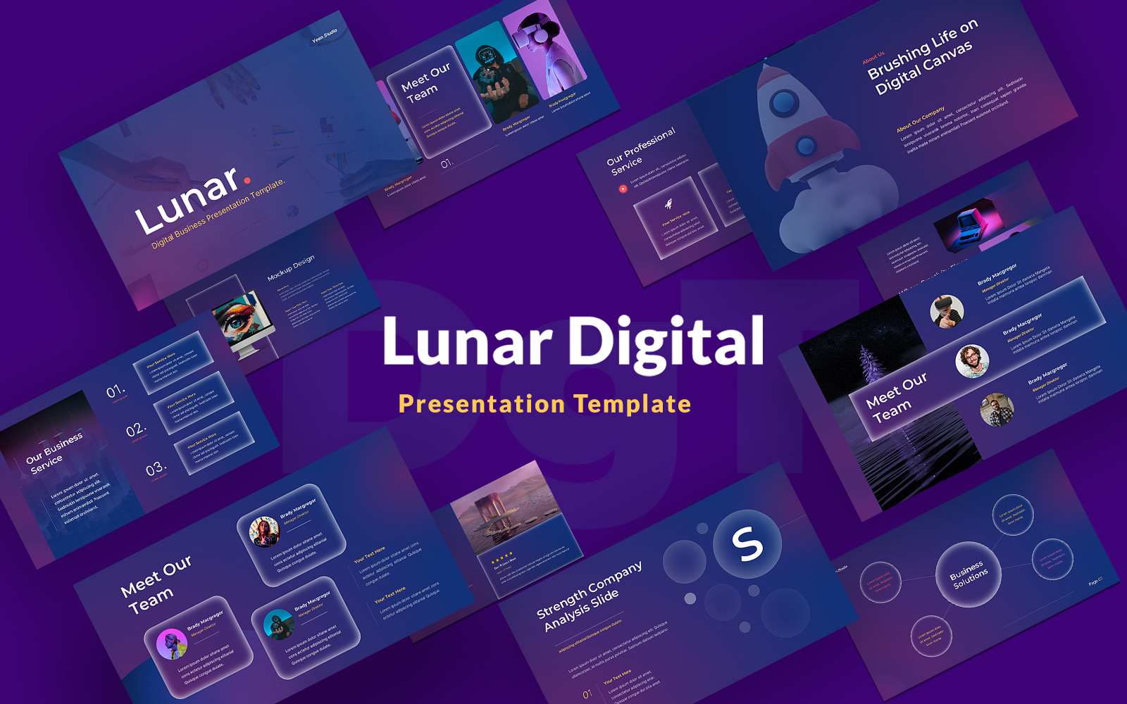 Lunar - Digital Business PowerPoint Template